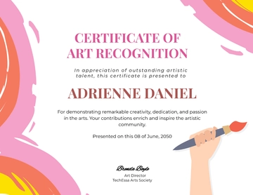 Art Recognition Certificate Template - Edit Online & Download