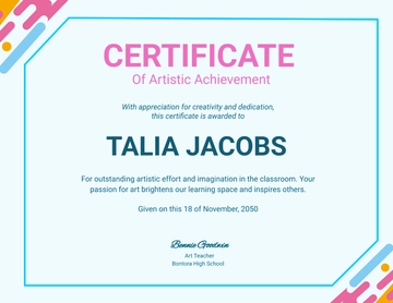 Classroom Art Certificate Template - Edit Online & Download