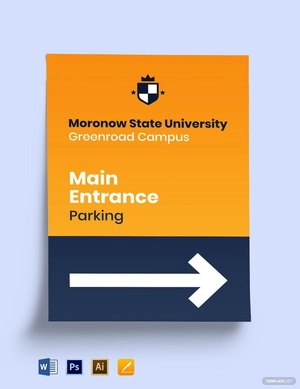 University Main Identification Sign Template