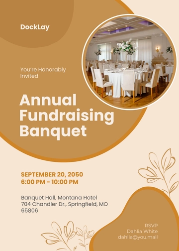 Simple Fundraising Banquet Invitation Template - Edit Online & Download