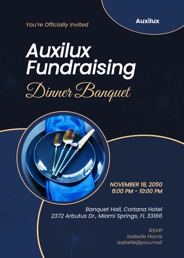 Dark Blue Fundraising Invitation Template - Edit Online & Download