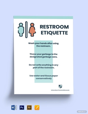 University Restroom Sign Template