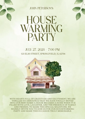 Free Customizable Classic Housewarming Invitation Template to Edit Online