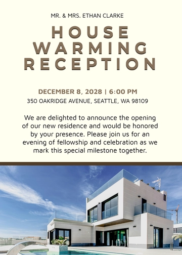 Free Professional Housewarming Invitation Template with RSVP to Edit Online