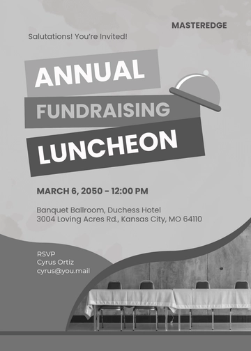Silver Foil Fundraising Invitation Template - Edit Online & Download