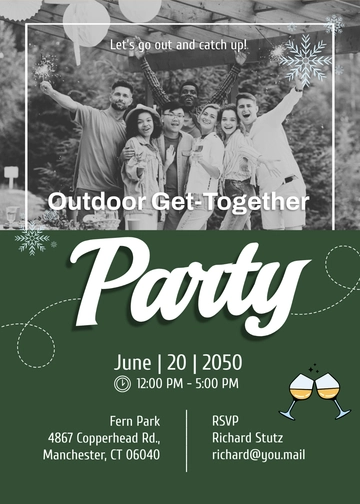 Outdoor Party Get Together Invitation Template - Edit Online & Download