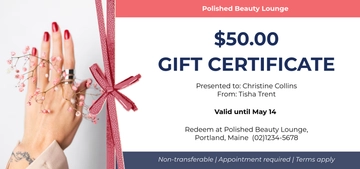 Editable Manicure Gift Certificate Template - Download | Template.net