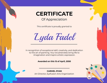 Art Painting Certificate Template - Download | Template.net
