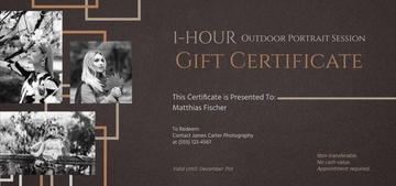 Professional Photography Gift Certificate Template - Edit Online & Download