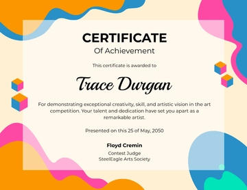 Art Contest Certificate Template - Edit Online & Download