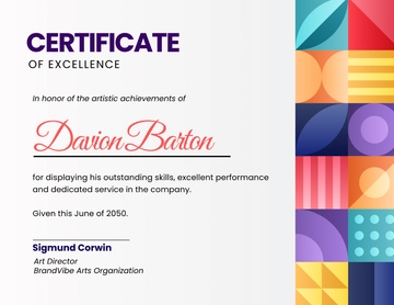 Digital Art Certificate Template - Edit Online & Download