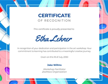 Art Workshop Certificate Template - Edit Online & Download