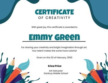 Children's Art Certificate Template - Edit Online & Download