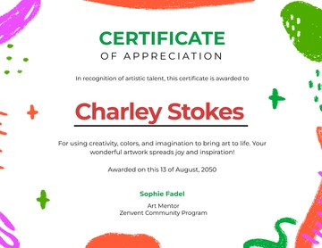 Kids Art Certificate Template - Edit Online & Download