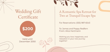 Aesthetic Wedding Gift Certificate Template - Edit Online & Download