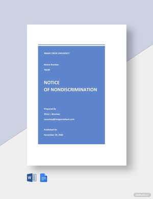 University Notice of Nondiscrimination Template
