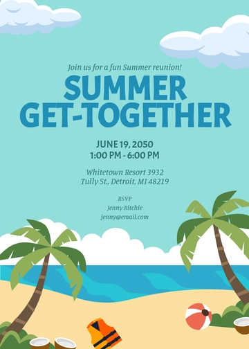 Summer Get Together Invitation Template - Edit Online & Download