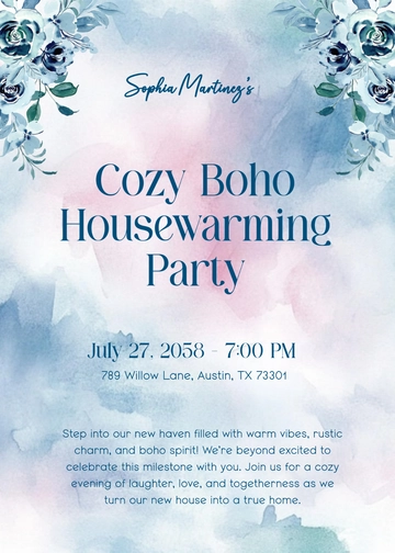 Free Traditional Housewarming Invitation Template to Edit Online