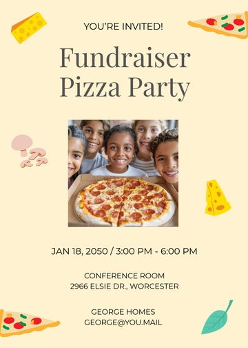 Pizza Fundraising Invitation Template - Edit Online & Download