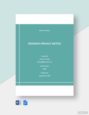University Research Privacy Notice Template