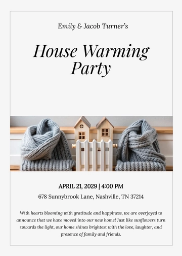 Free Sunflower Housewarming Invitation Template to Edit Online