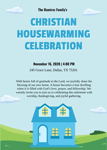 Free Christian Housewarming Invitation Template to Edit Online
