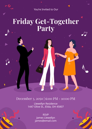 Party Get Together Invitation Template - Edit Online & Download