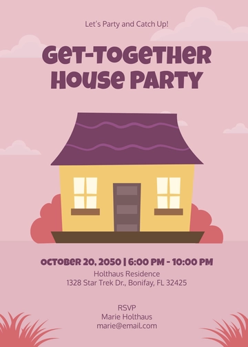 House Get Together Invitation Template - Edit Online & Download