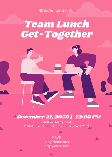 Team Lunch Get Together Invitation Template - Edit Online & Download