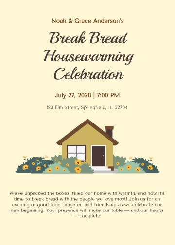 Free Break Bread Housewarming Invitation Template to Edit Online