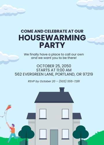Simple Housewarming Invitation Template for First Home - Edit Online & Download