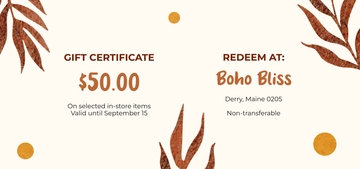 Boho Gift Certificate Template - Edit Online & Download