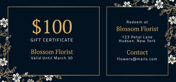 Floral Background Gift Certificate Template - Edit Online & Download