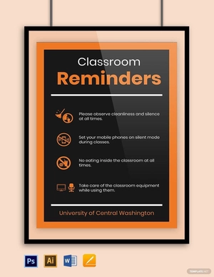 University Classroom Sign Template