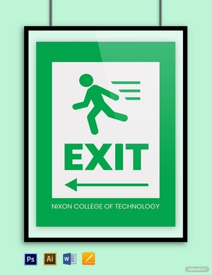 University Exit Sign Template