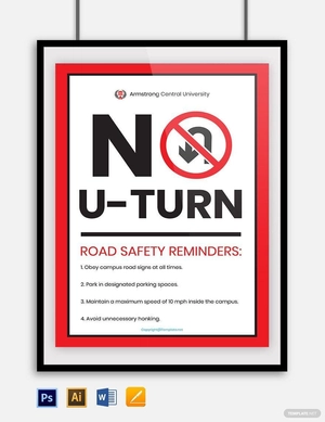 University Road Sign Template