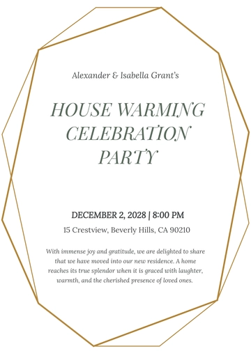 Free Luxury Housewarming Invitation Template to Edit Online
