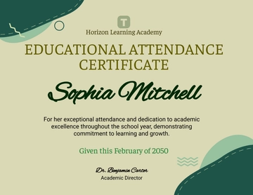 Educational Attendance Certificate Template - Edit Online & Download