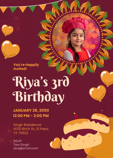 Telugu Kids Birthday Invitation Template - Edit Online & Download