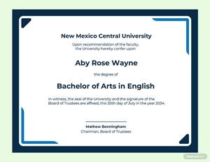 University Diploma Certificate Template