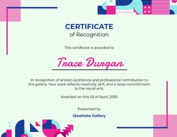 Professional Art Gallery Certificate Template - Edit Online & Download
