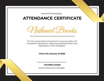 Corporate Attendance Certificate Template - Download | Template.net