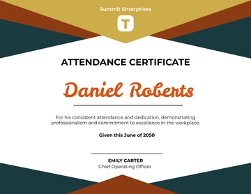 Attendance Certificate with Logo Template - Download | Template.net