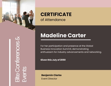 Modern Certificate for Attendance at Event Template - Edit Online & Download