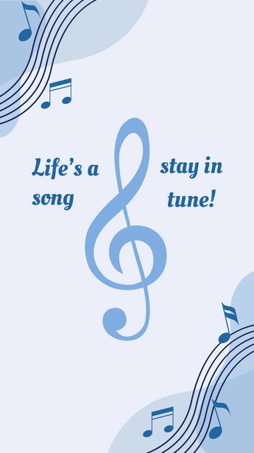 Blue Music Notes Wallpaper Template - Edit Online & Download
