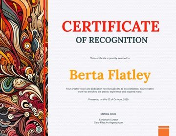 Art Exhibition Certificate Template - Edit Online & Download
