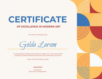 Modern Art Certificate for Artists Template - Edit Online & Download