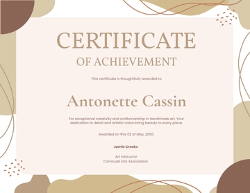 Aesthetic Handmade Art Certificate Template - Edit Online & Download