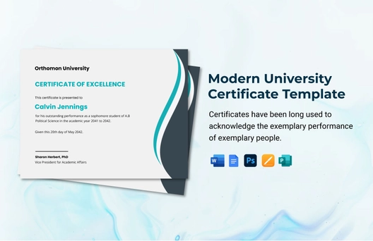 Modern University Certificate Template