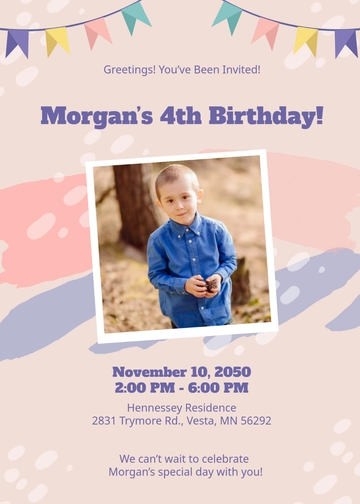 DIY Kids Birthday Invitation Template with Greetings | Template.net